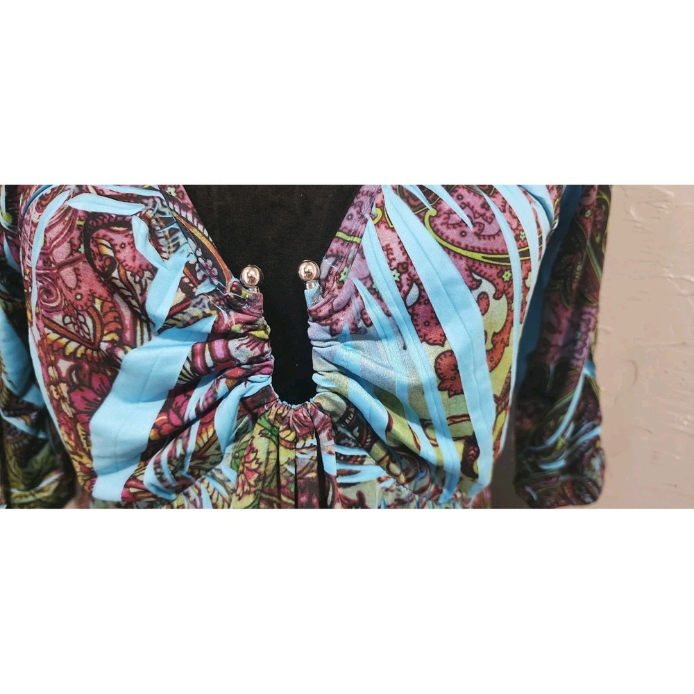 APT 9 Womens Multicol Top  Dress Tattoo Print V Neckline 3/4 Sleeve Size  Medium - Picture 14 of 16